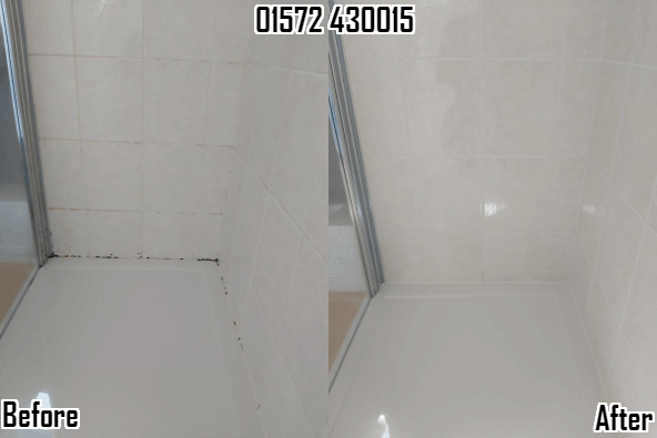Tile cleaning, mould and limescale removal, and silicone replacement in Ketton, Oakham and Rutland 01572 430015