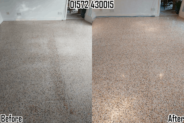Terrazzo tiled floor cleaning polishing and sealing in Edith Weston, Rutland & Leicestershire 01572 430015
